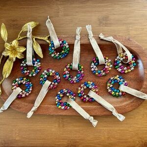 10 Colorful Bell Holiday Ornaments Set